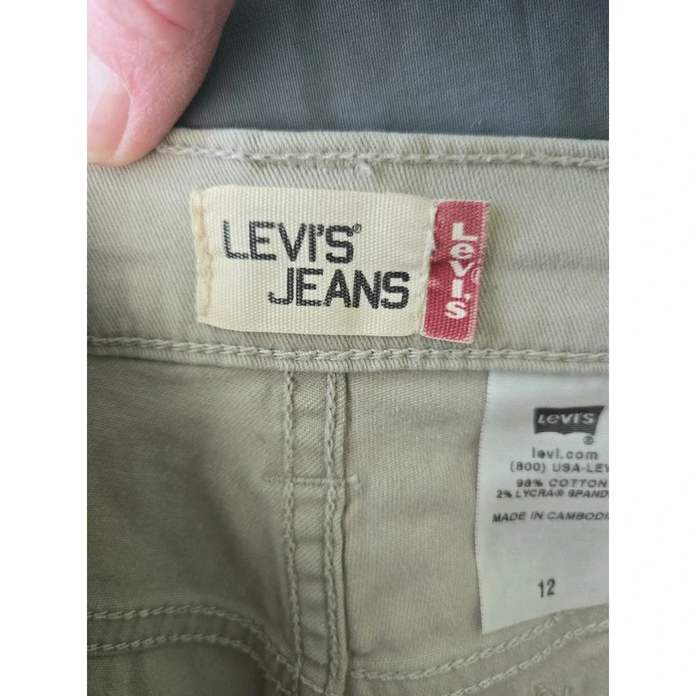 Levis Womens Khaki Cargo Shorts Size 12 Utility Pockets Casual‎ Summer - Picture 4 of 7